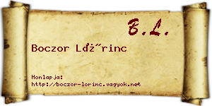 Boczor Lőrinc névjegykártya